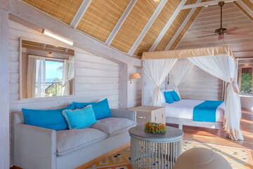 a room with a bed and a couch