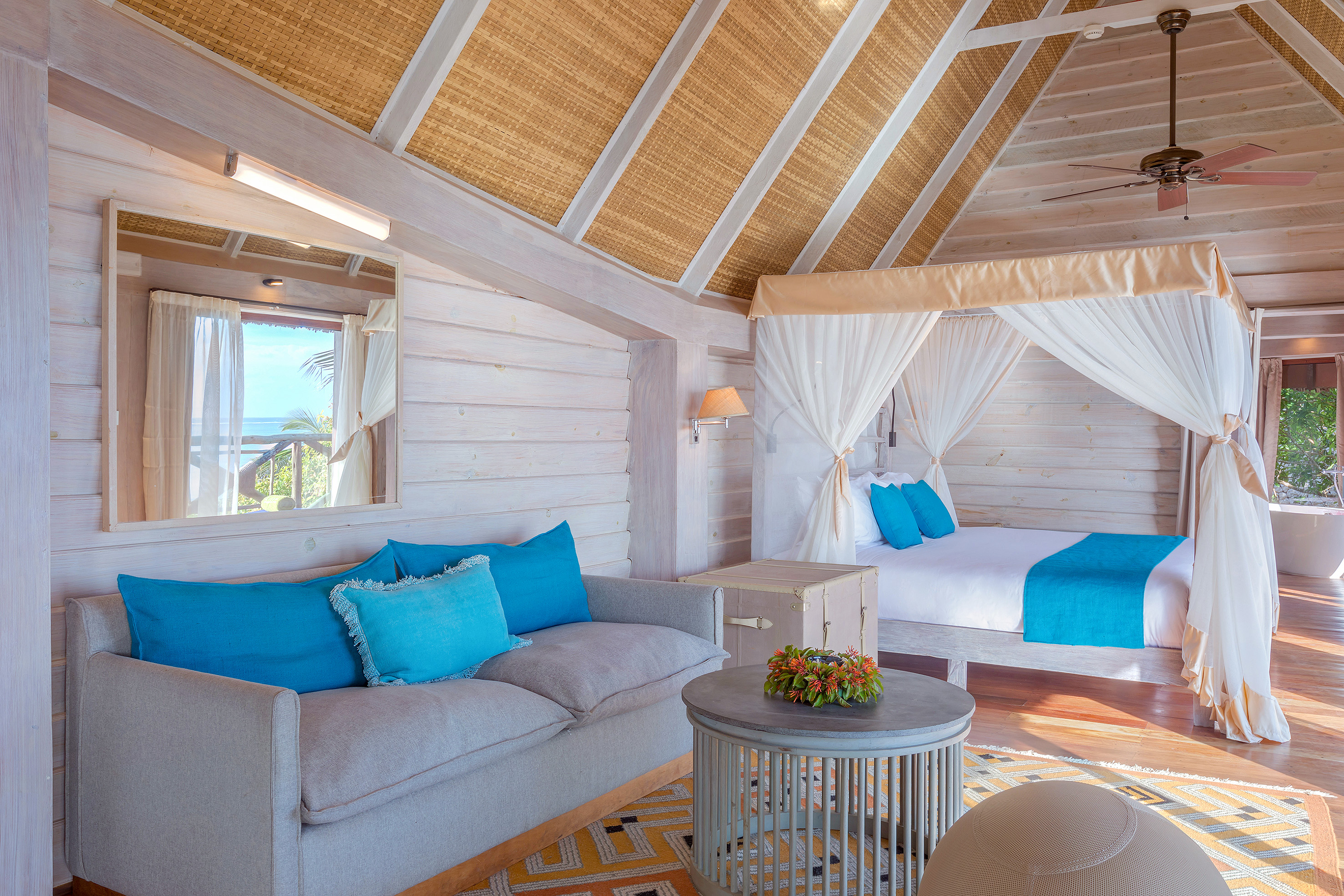 a room with a bed and a couch