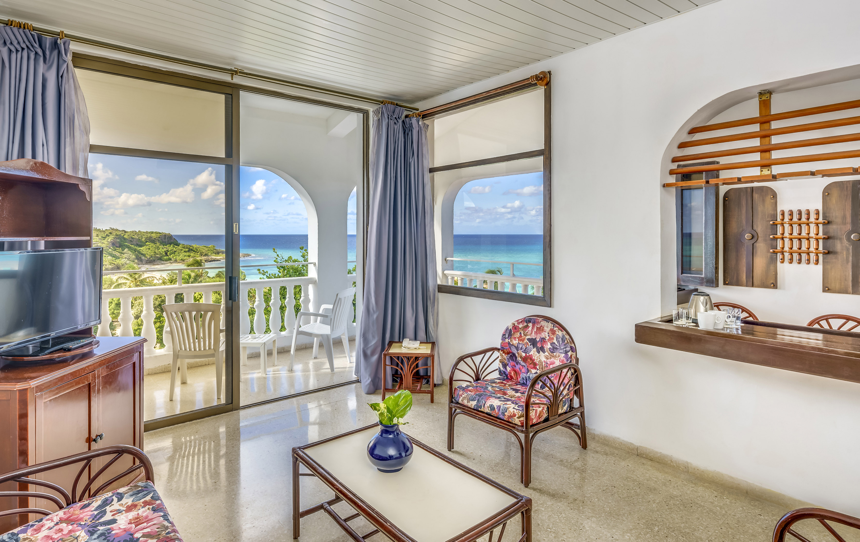 a room with a view of the ocean