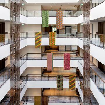 a multistory building with multiple floors