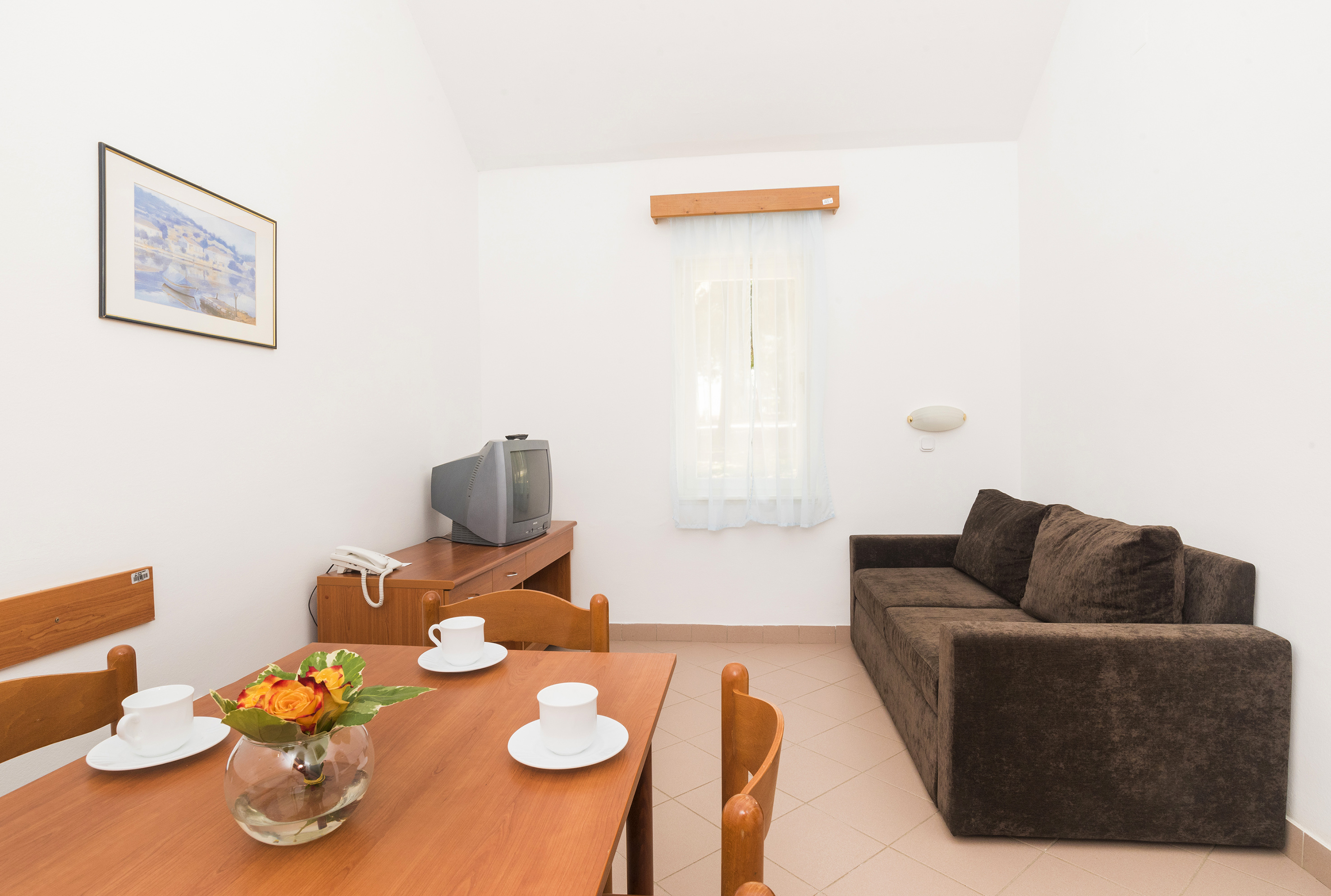 a living room with a couch and tv