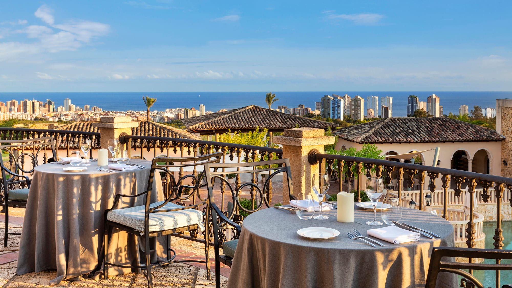 a table set up for a dinner
