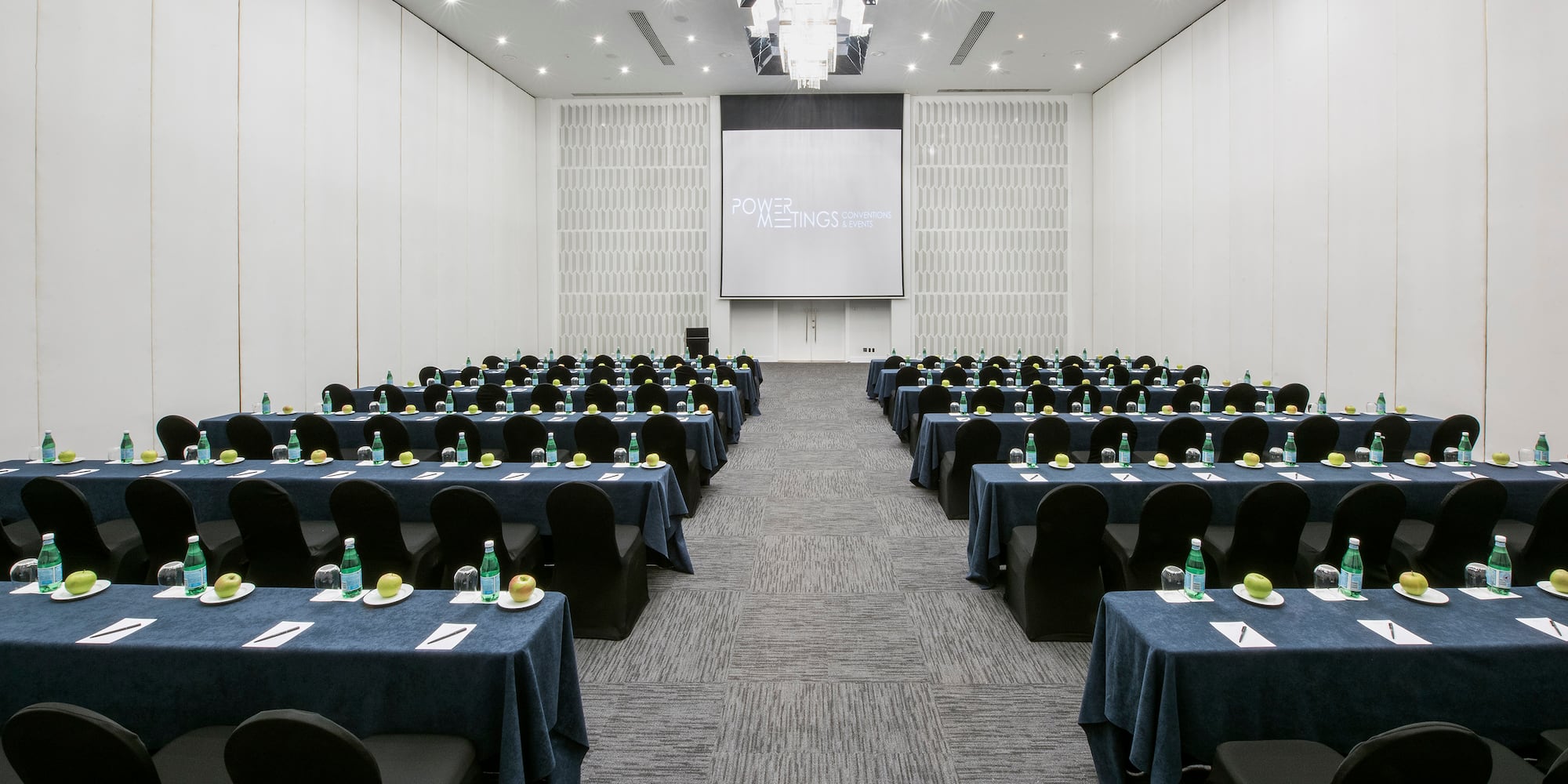 a room with tables and chairs