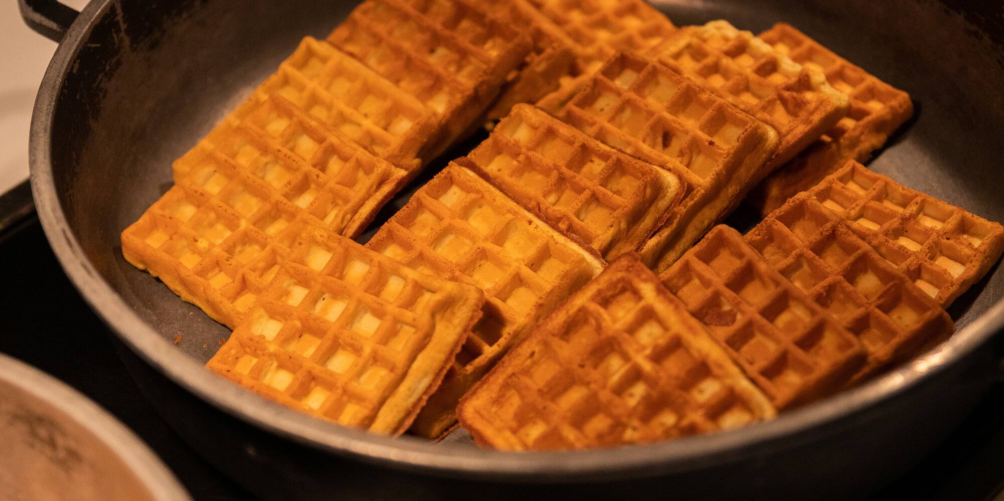 a group of waffles in a pan