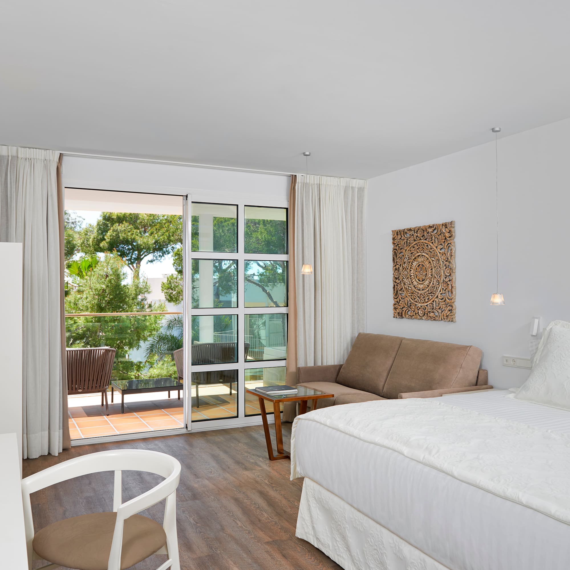 a room with a bed and a couch