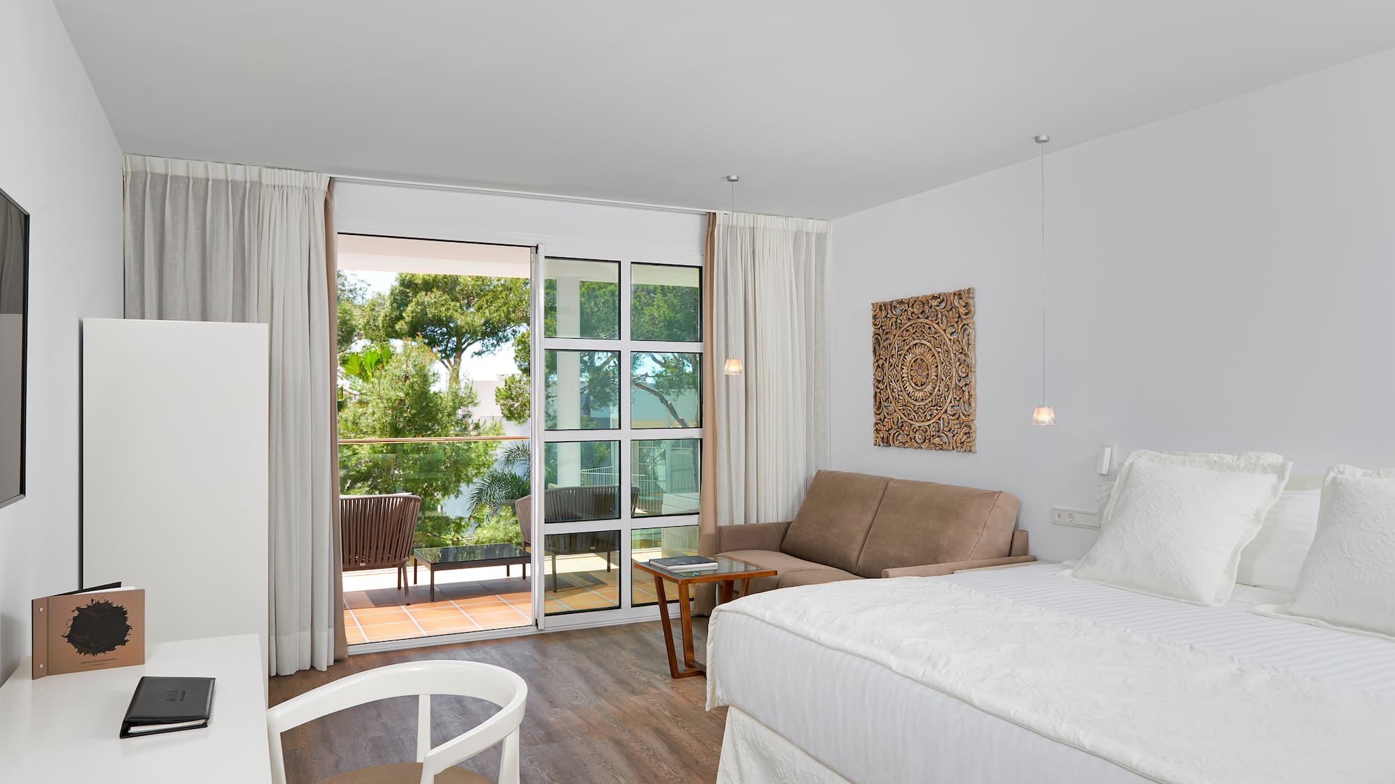 a room with a bed and a couch