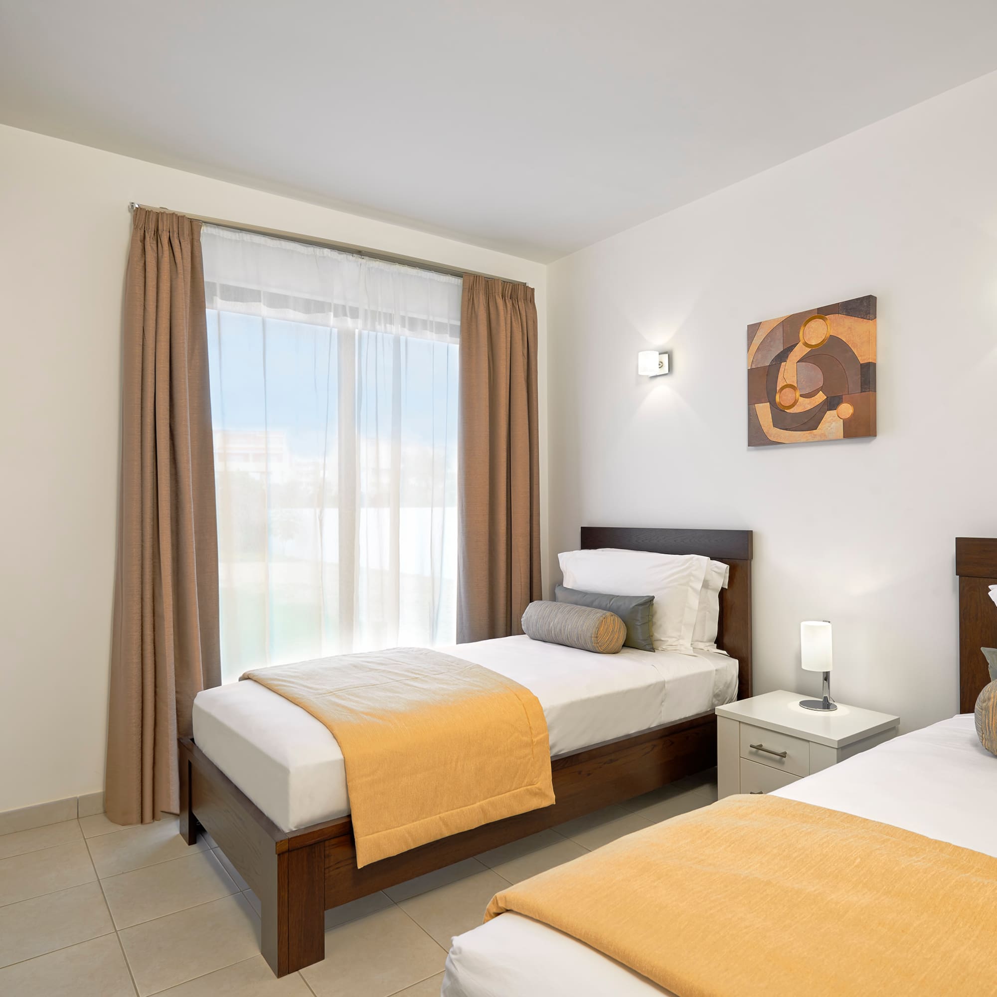 a room with two beds