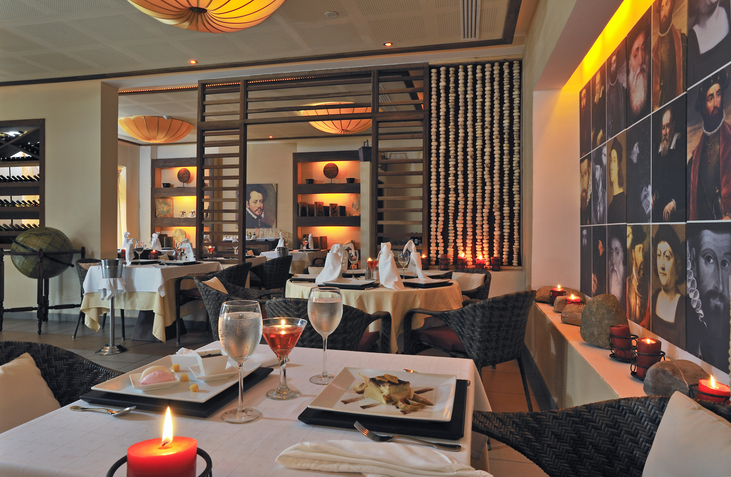 a restaurant with tables and chairs