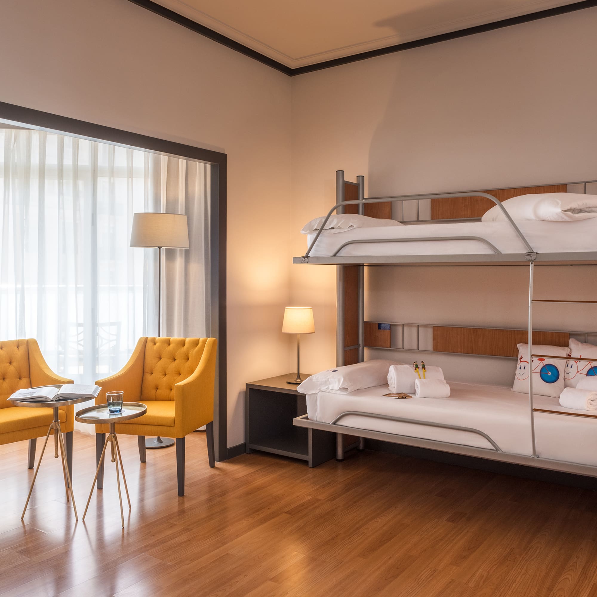 a bunk bed in a room