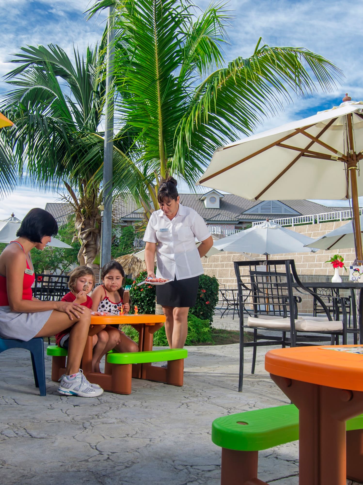 a group of people sitting at a table