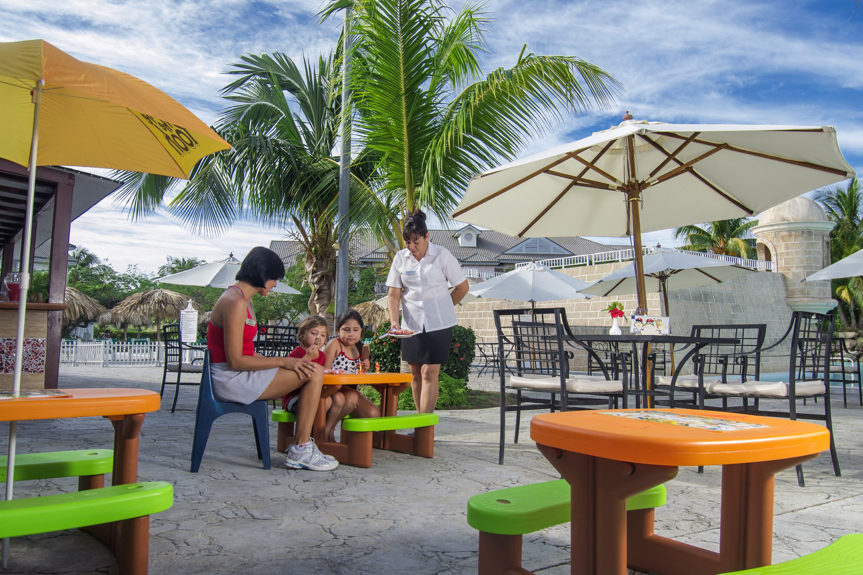 a group of people sitting at a table