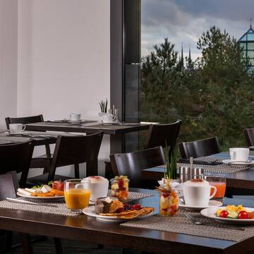 a table with food on it