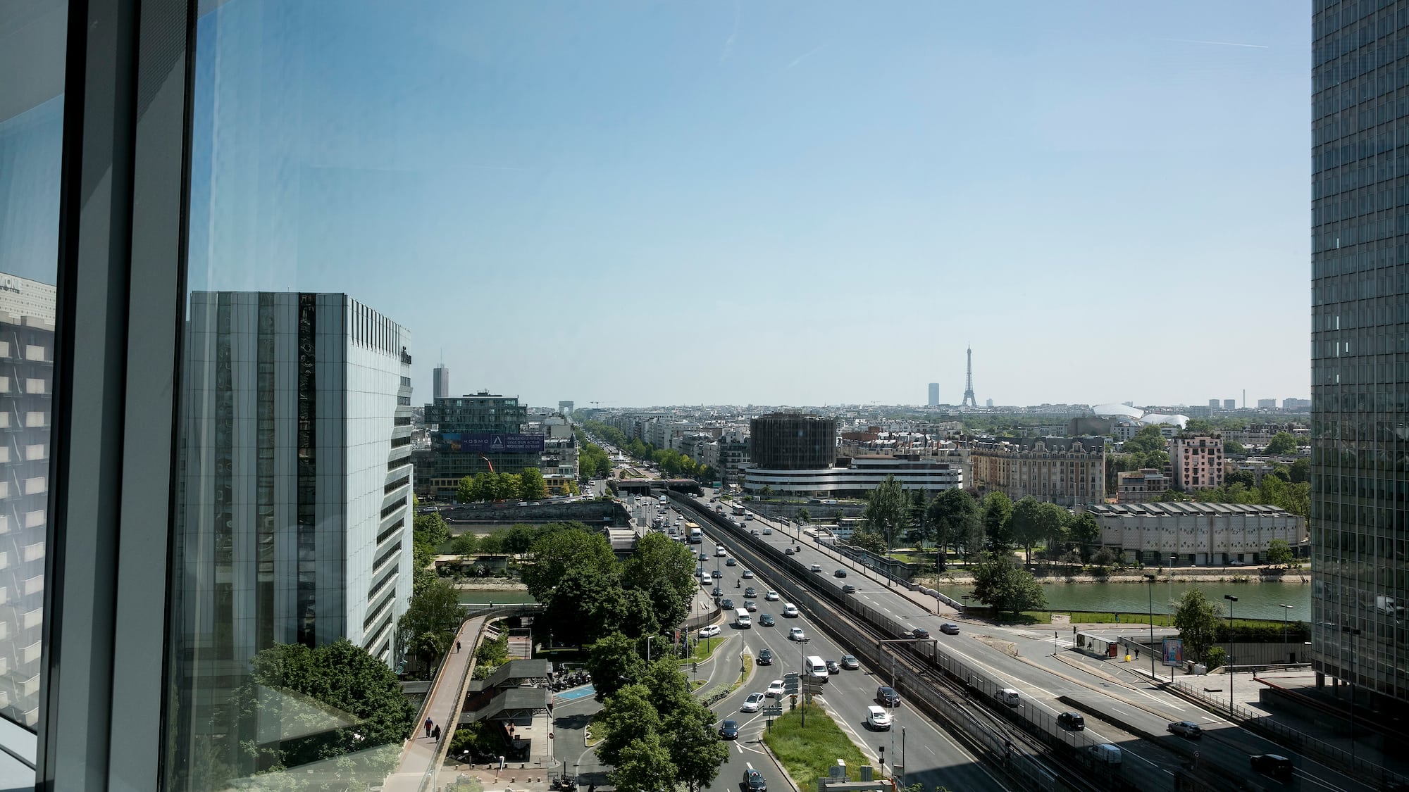 a view of a city from a window