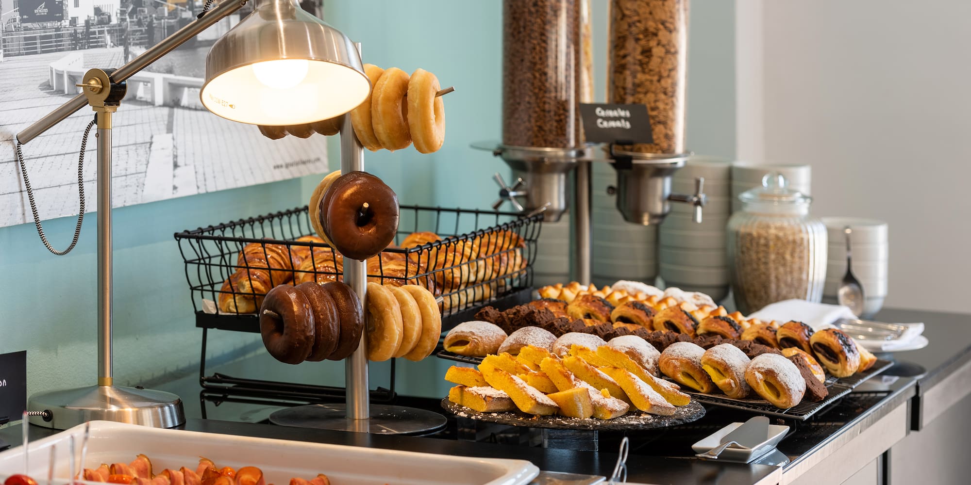 a variety of donuts on a counter