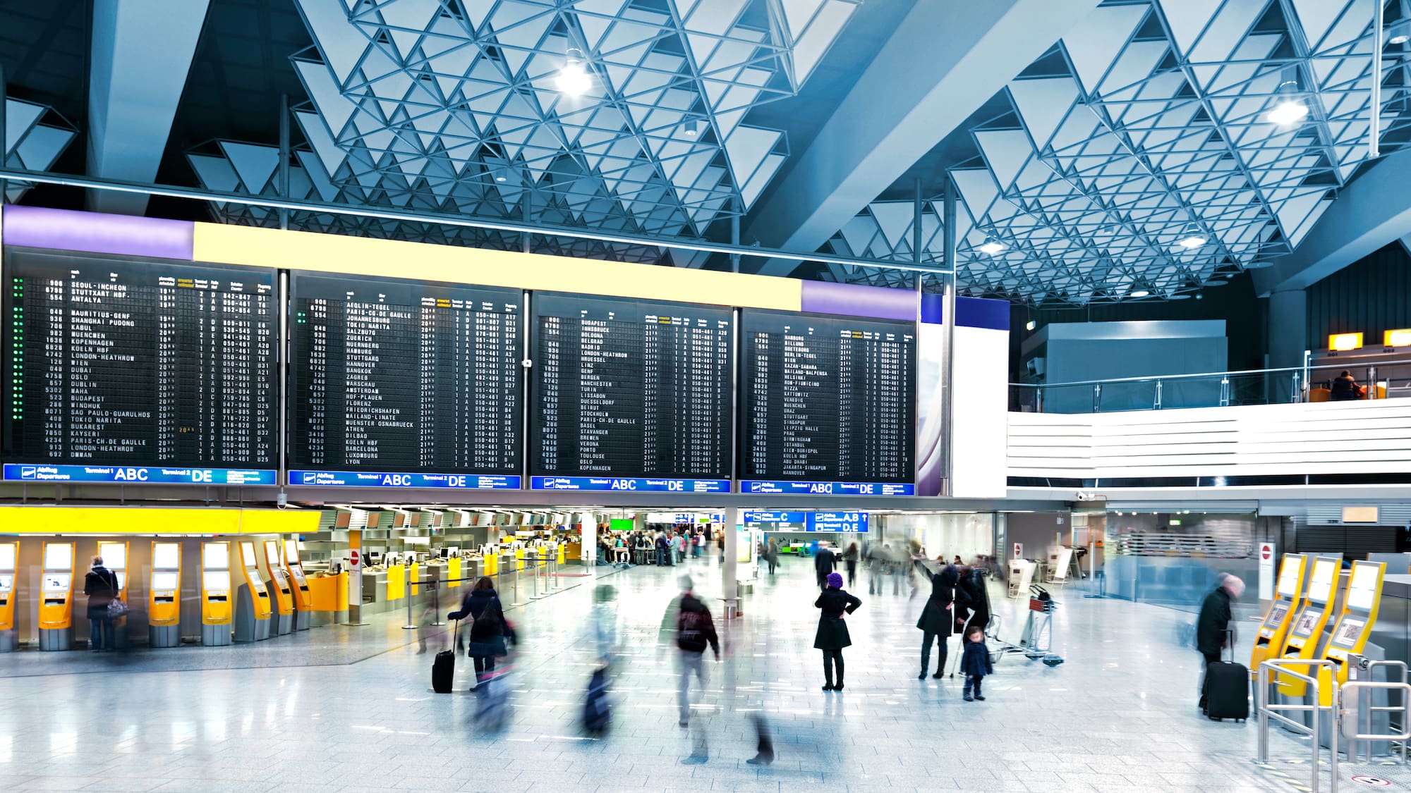 a group of people in a terminal