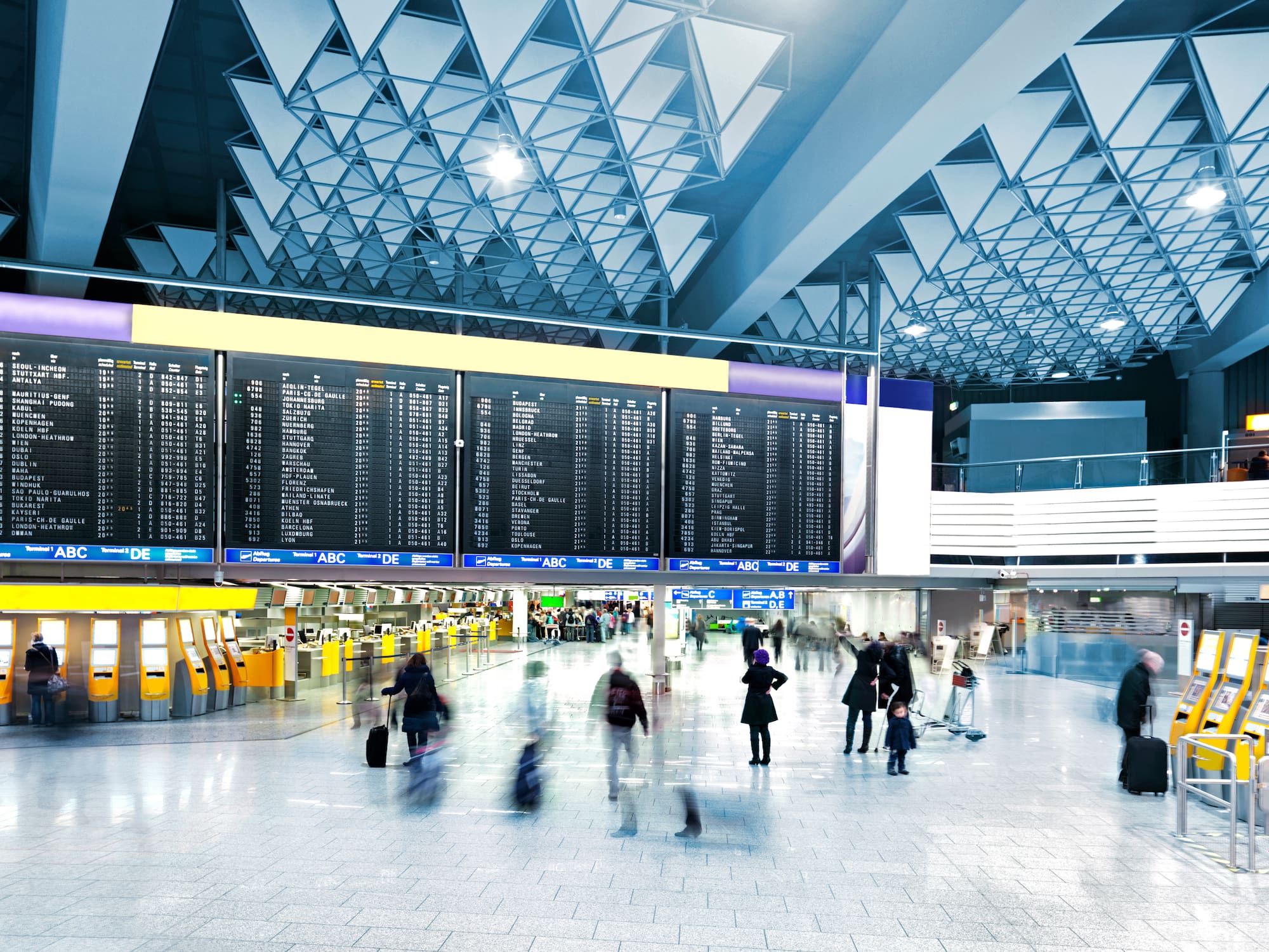 a group of people in a terminal
