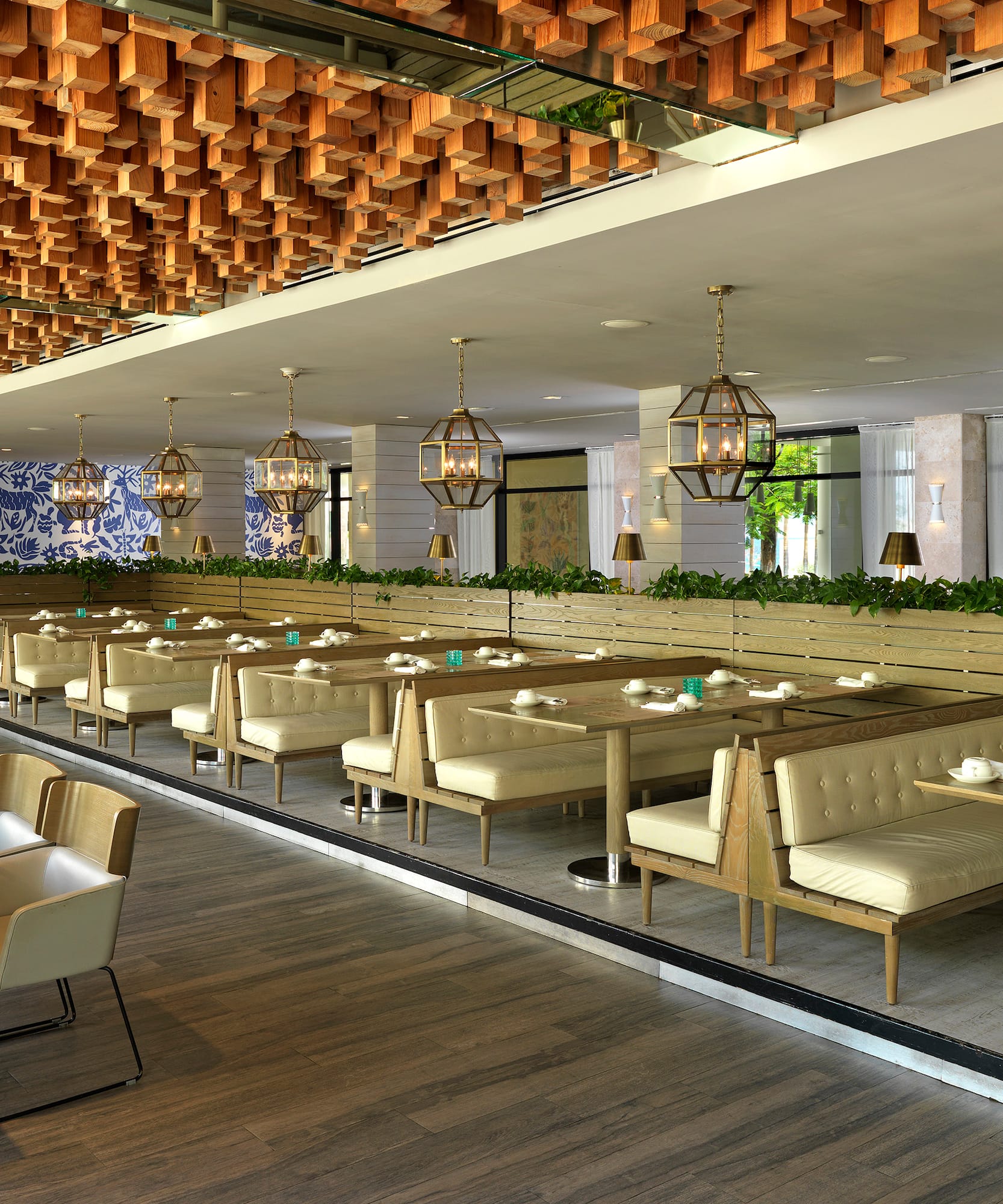 a restaurant with tables and chairs