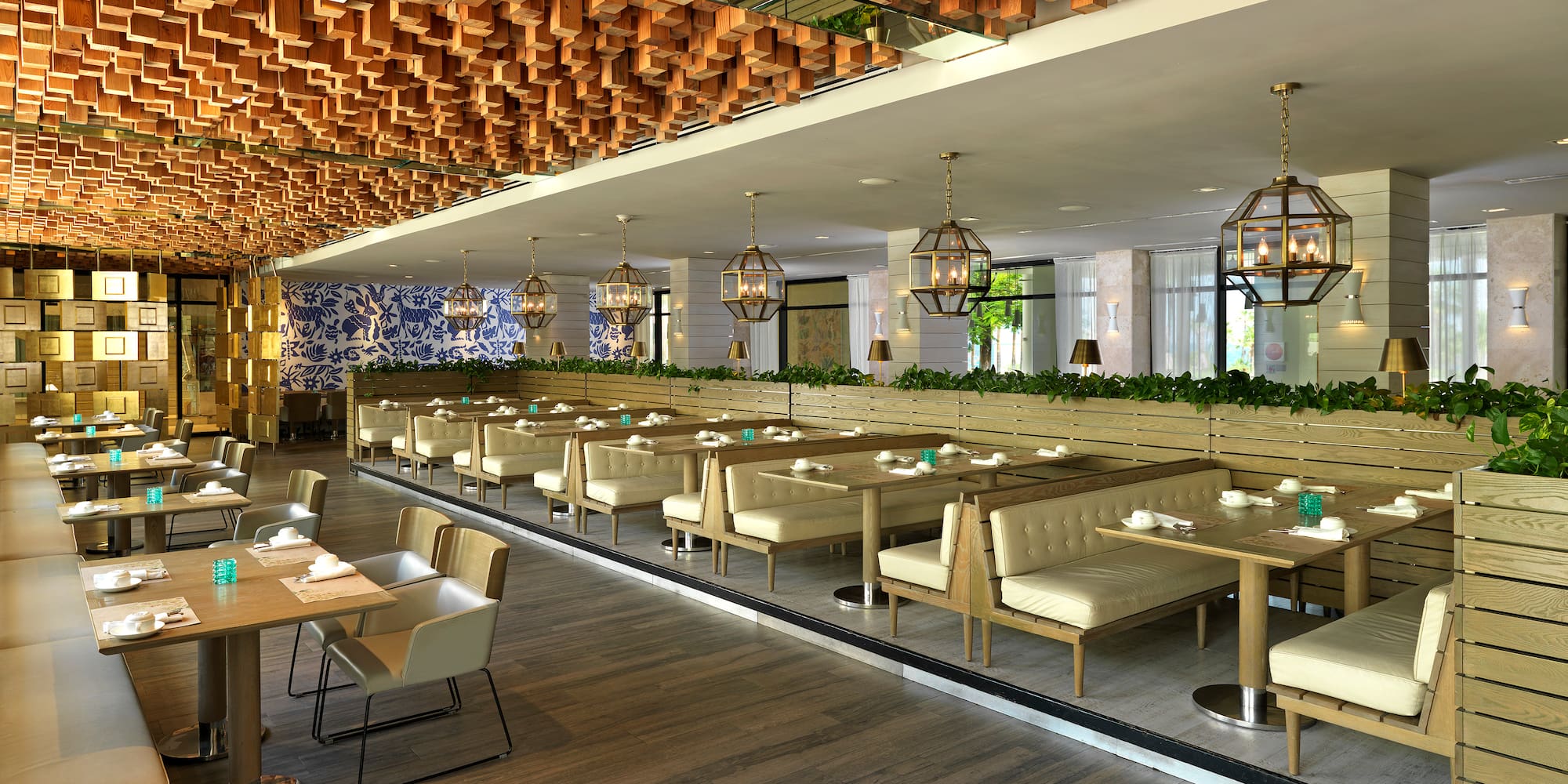 a restaurant with tables and chairs