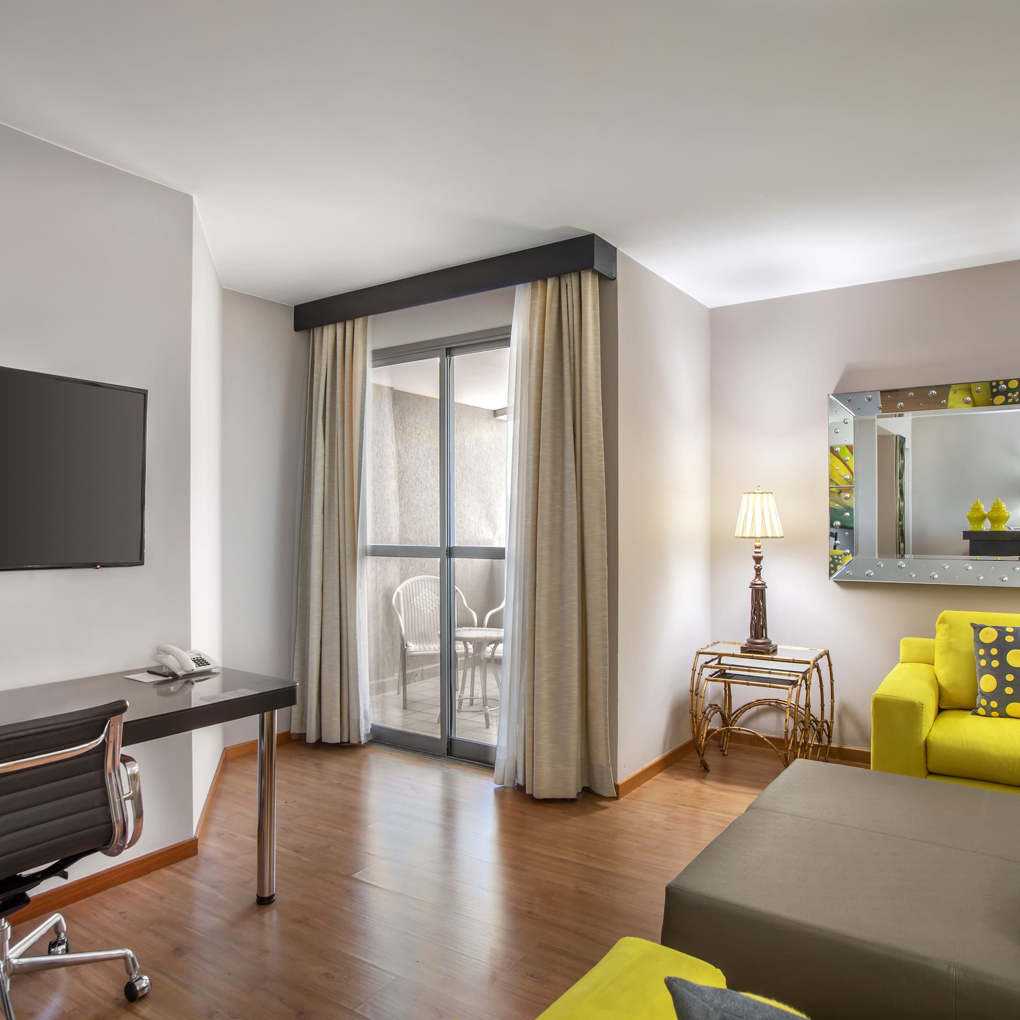 a room with a television and a couch