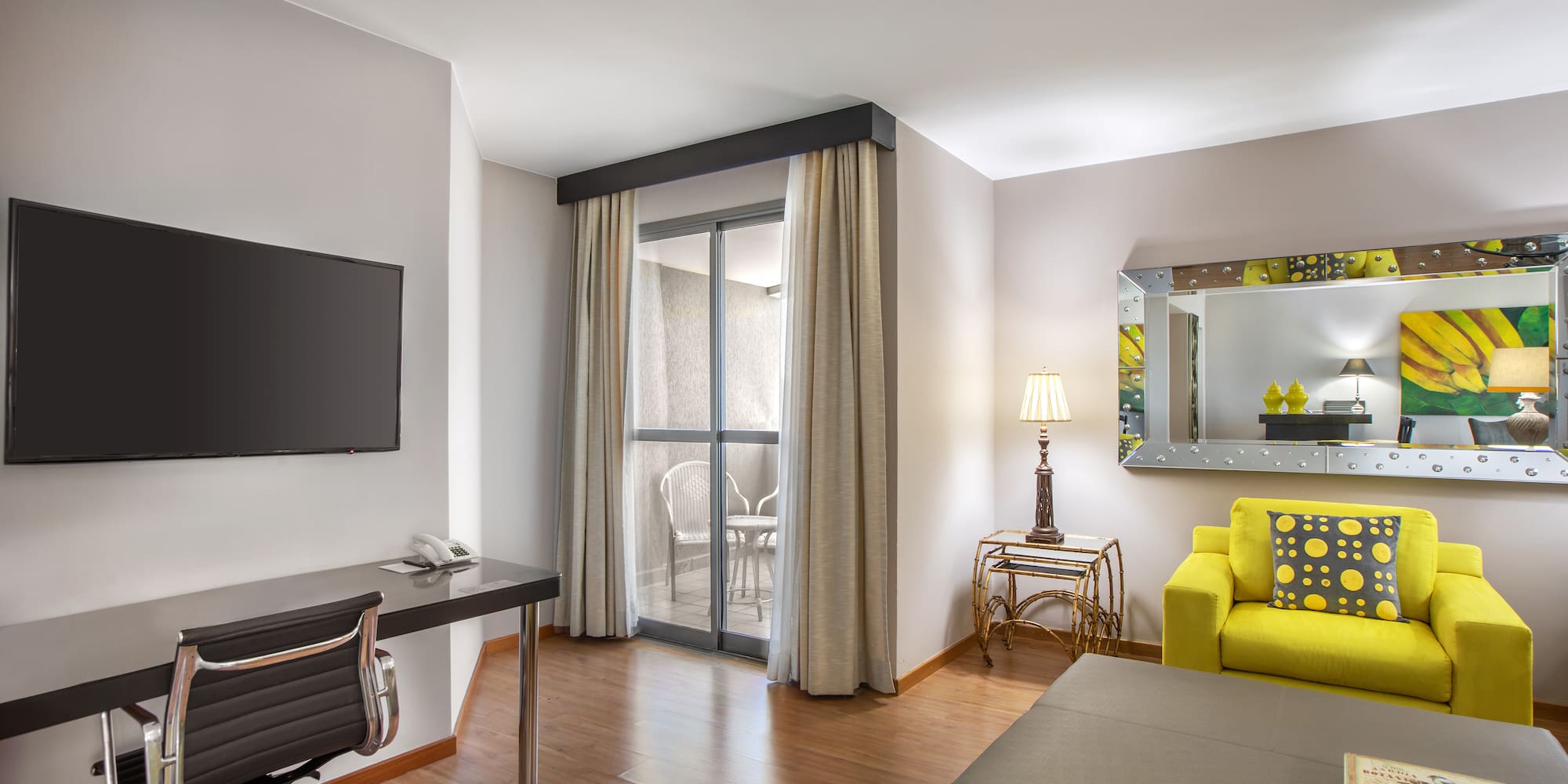 a room with a television and a couch