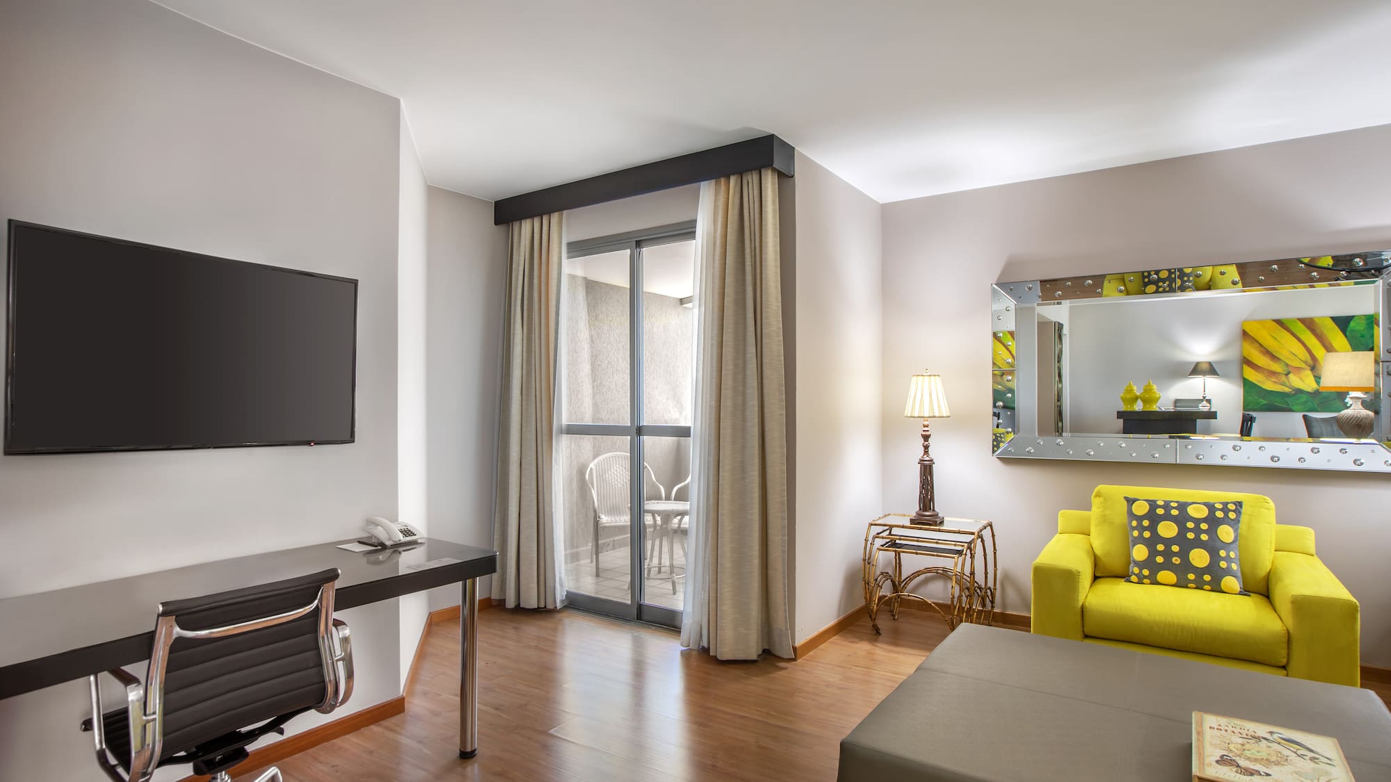 a room with a television and a couch