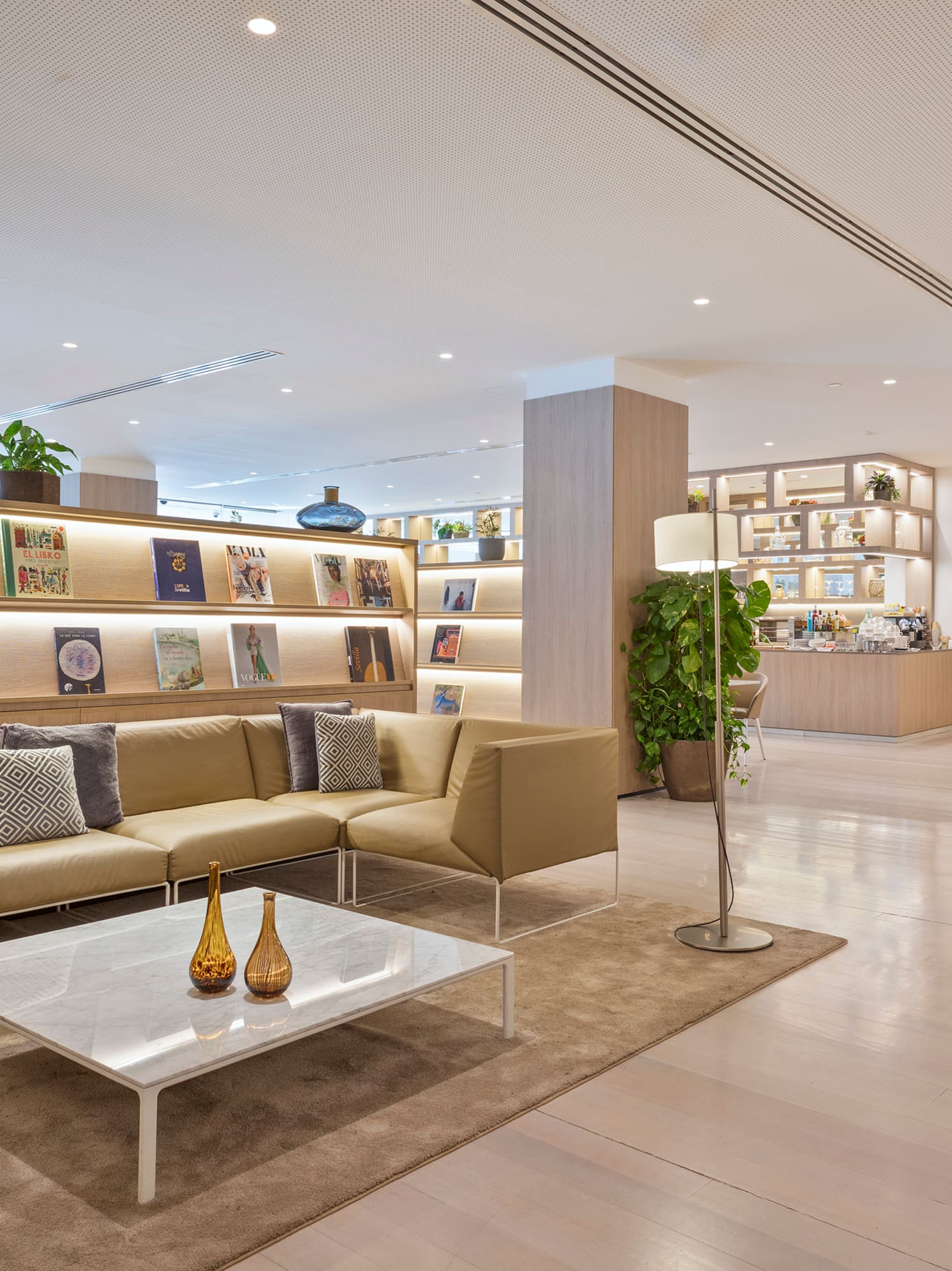 a room with a couch and a coffee table.