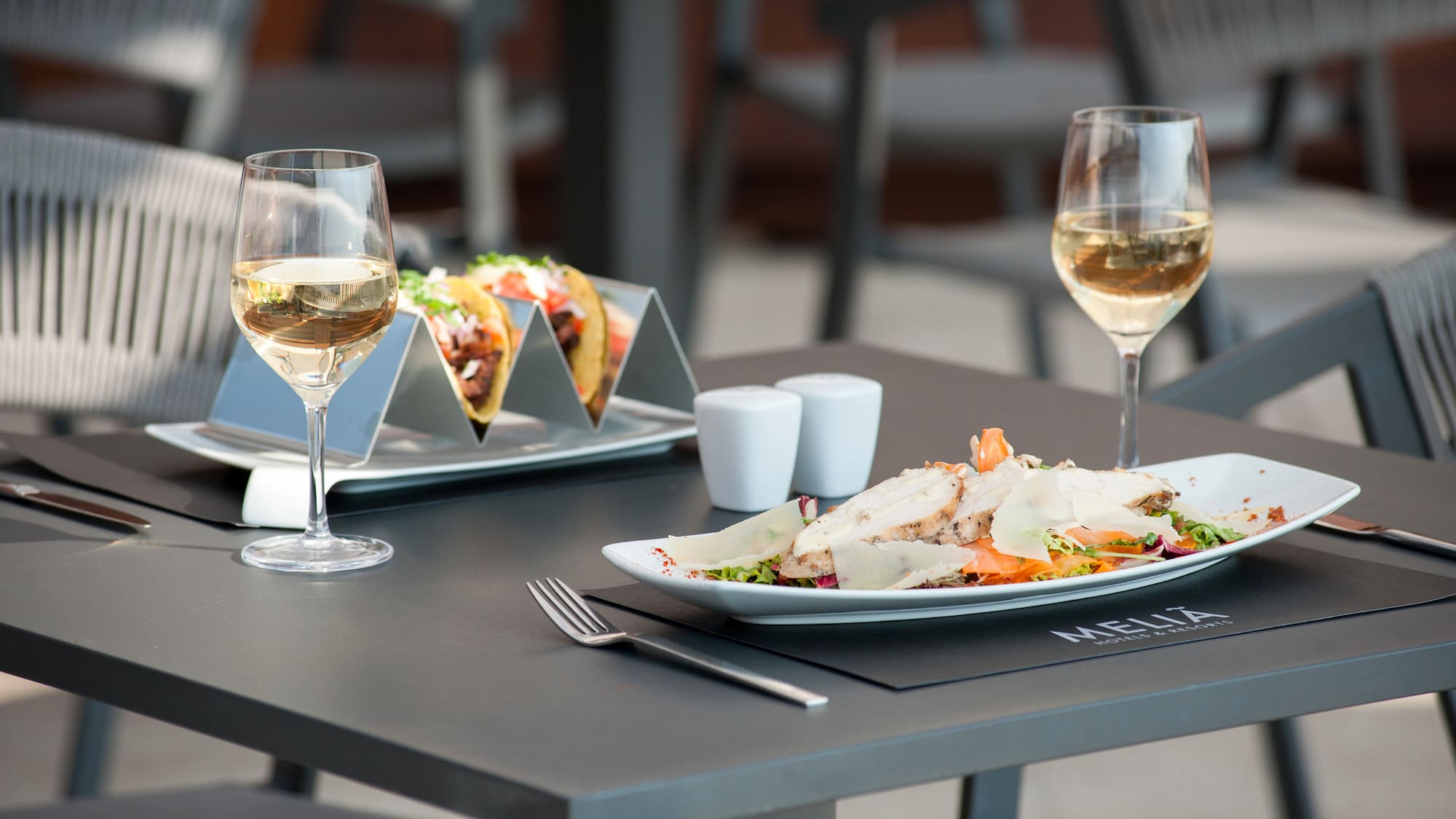 a table with food on it