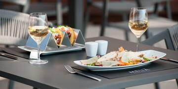 a table with food on it