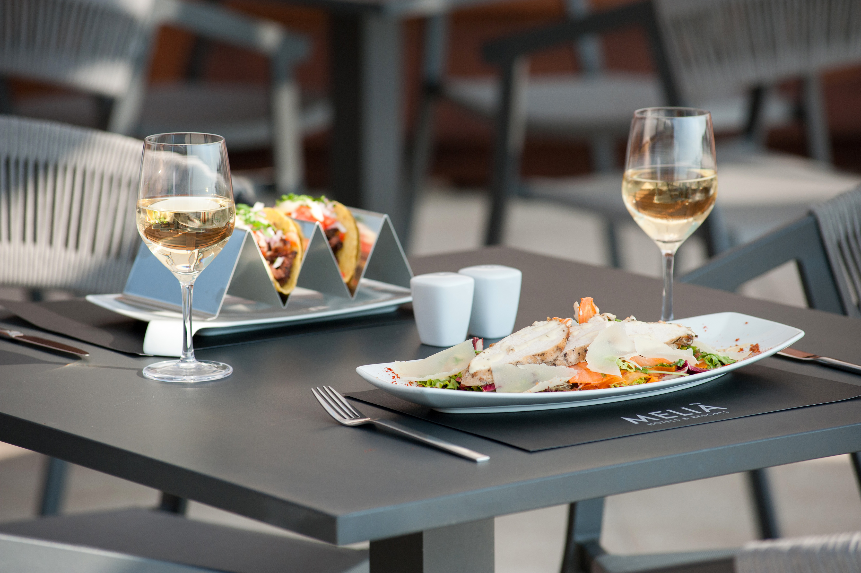 a table with food on it