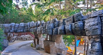 a stone bridge with a bridge over it