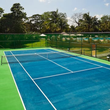 a tennis court with net