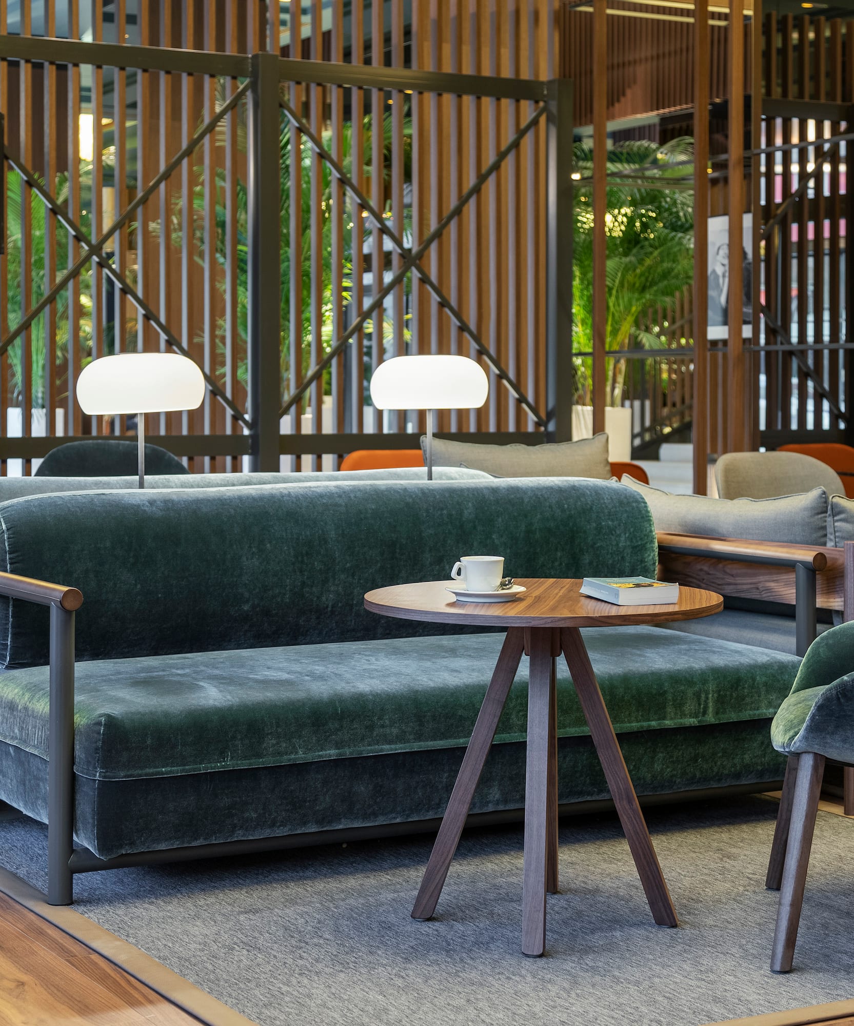 a couch and chairs in a room