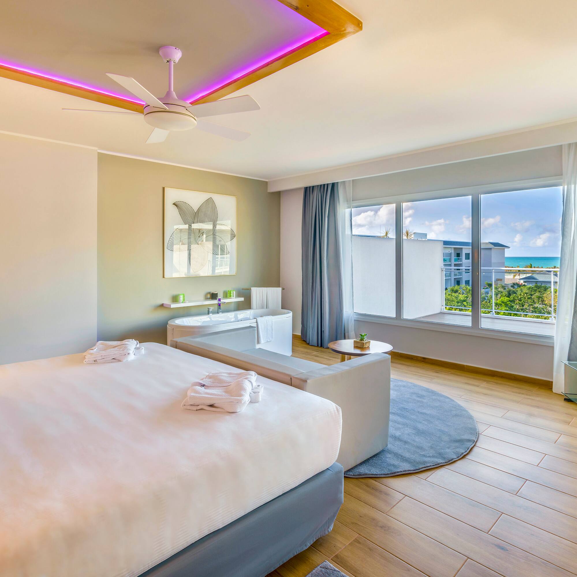 a room with a bed and a couch