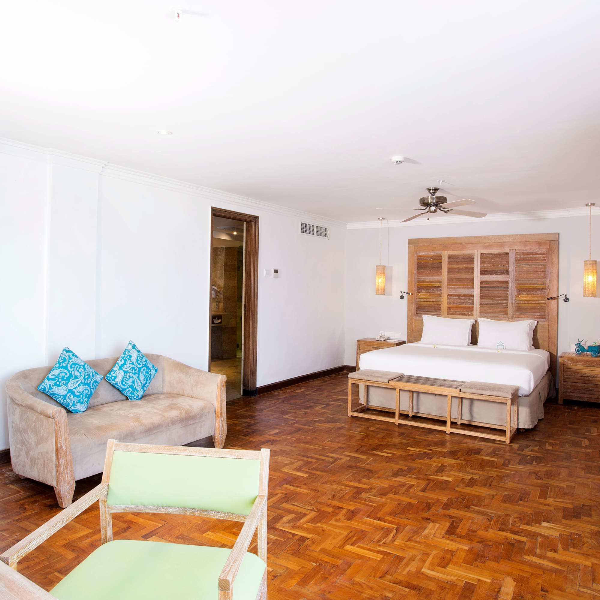 a room with a bed and a couch