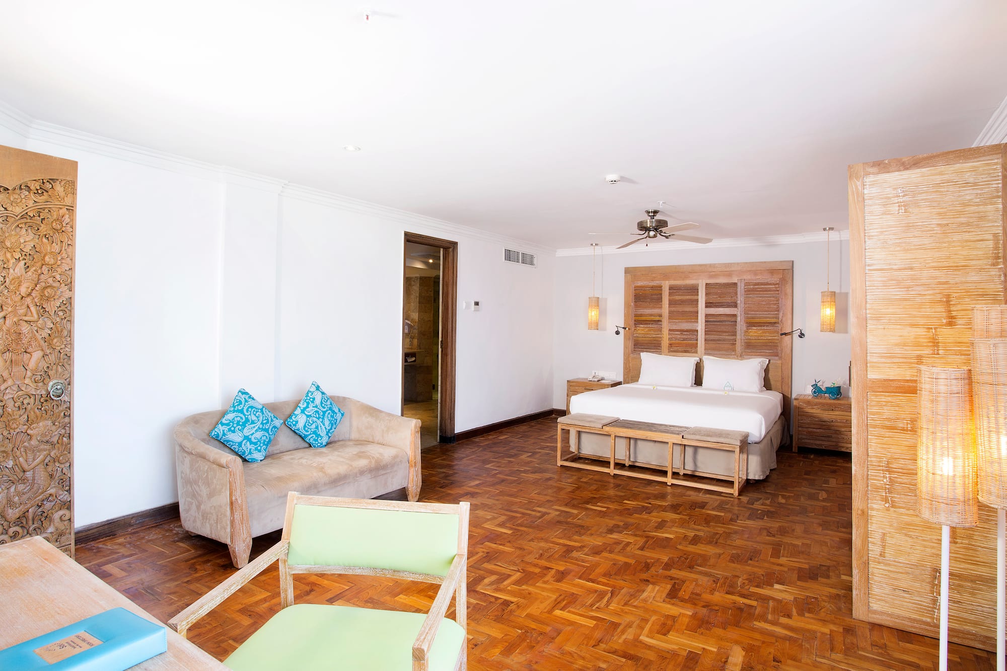 a room with a bed and a couch