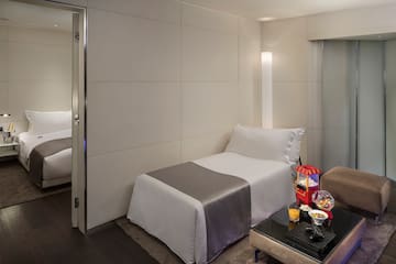 a small bed in a room