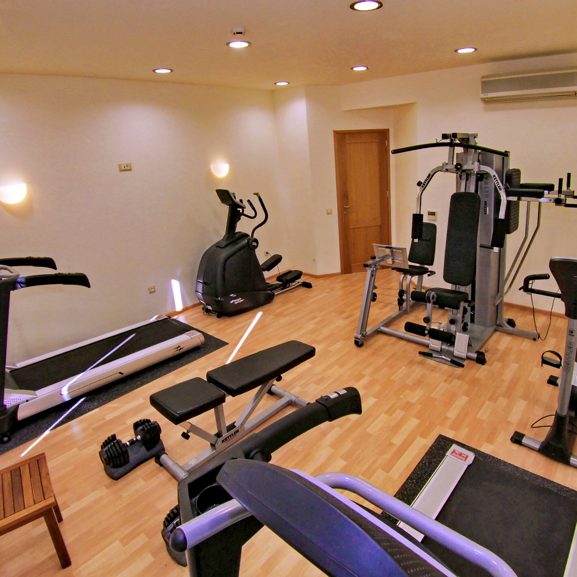 a room with exercise equipment