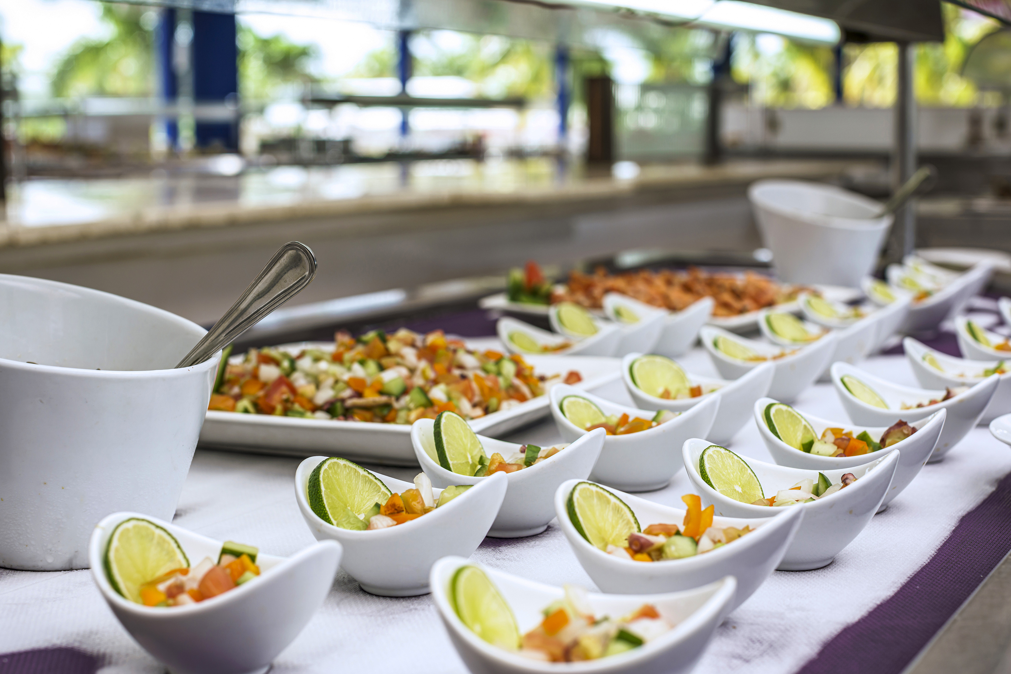 a table with food on it