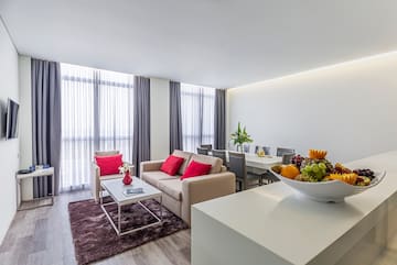 a room with a couch and a table