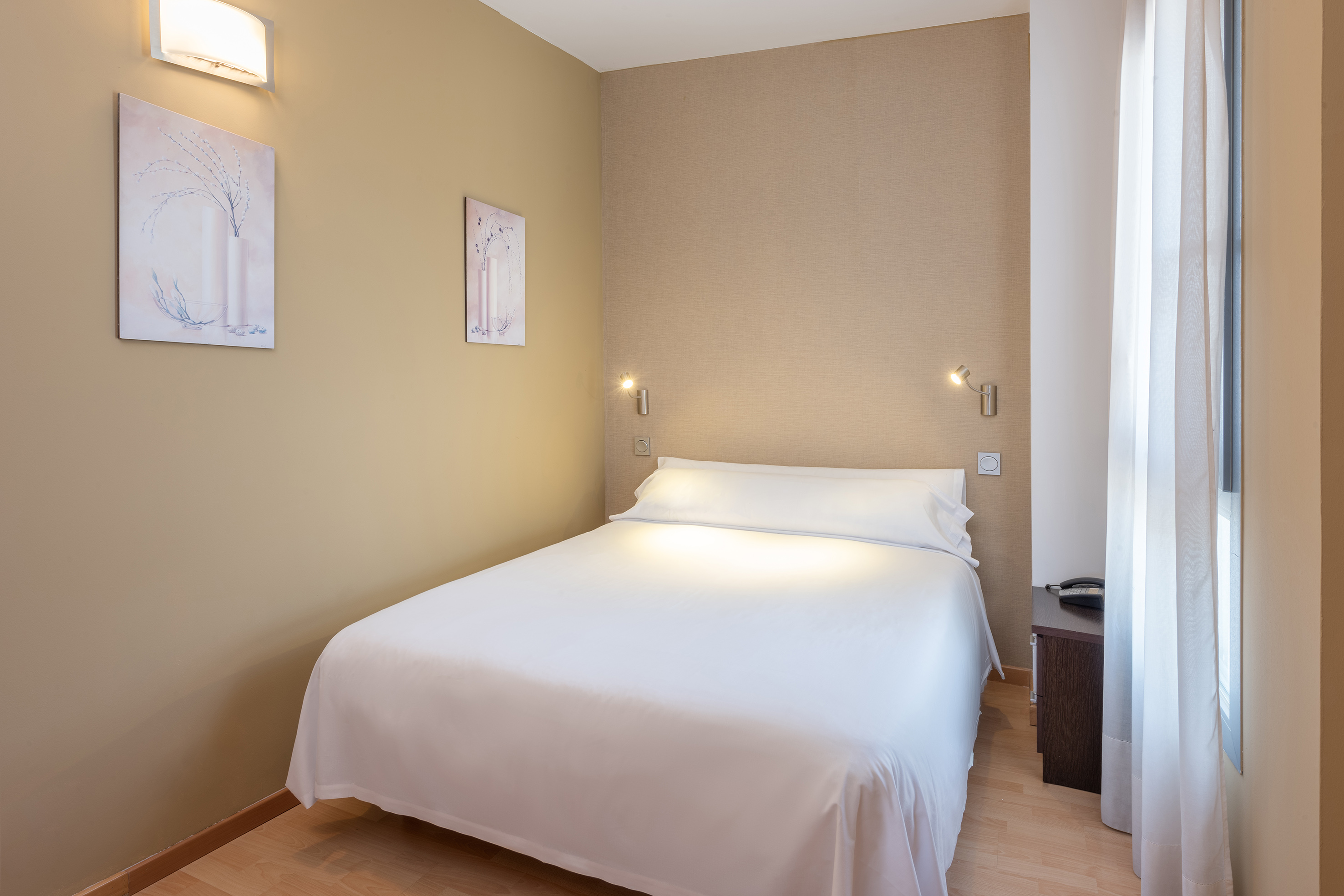 a bed in a room