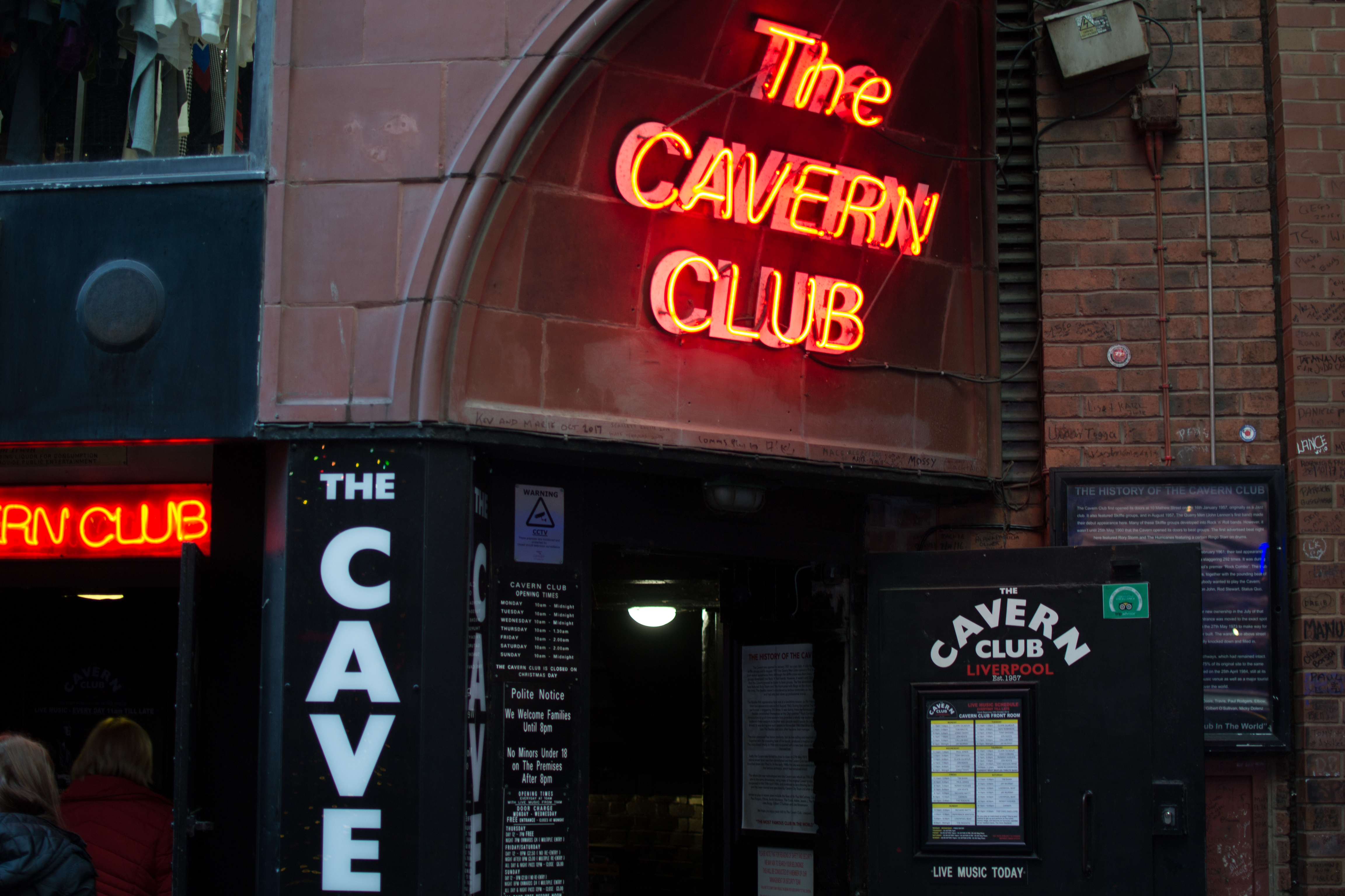 a sign on The Cavern Club
