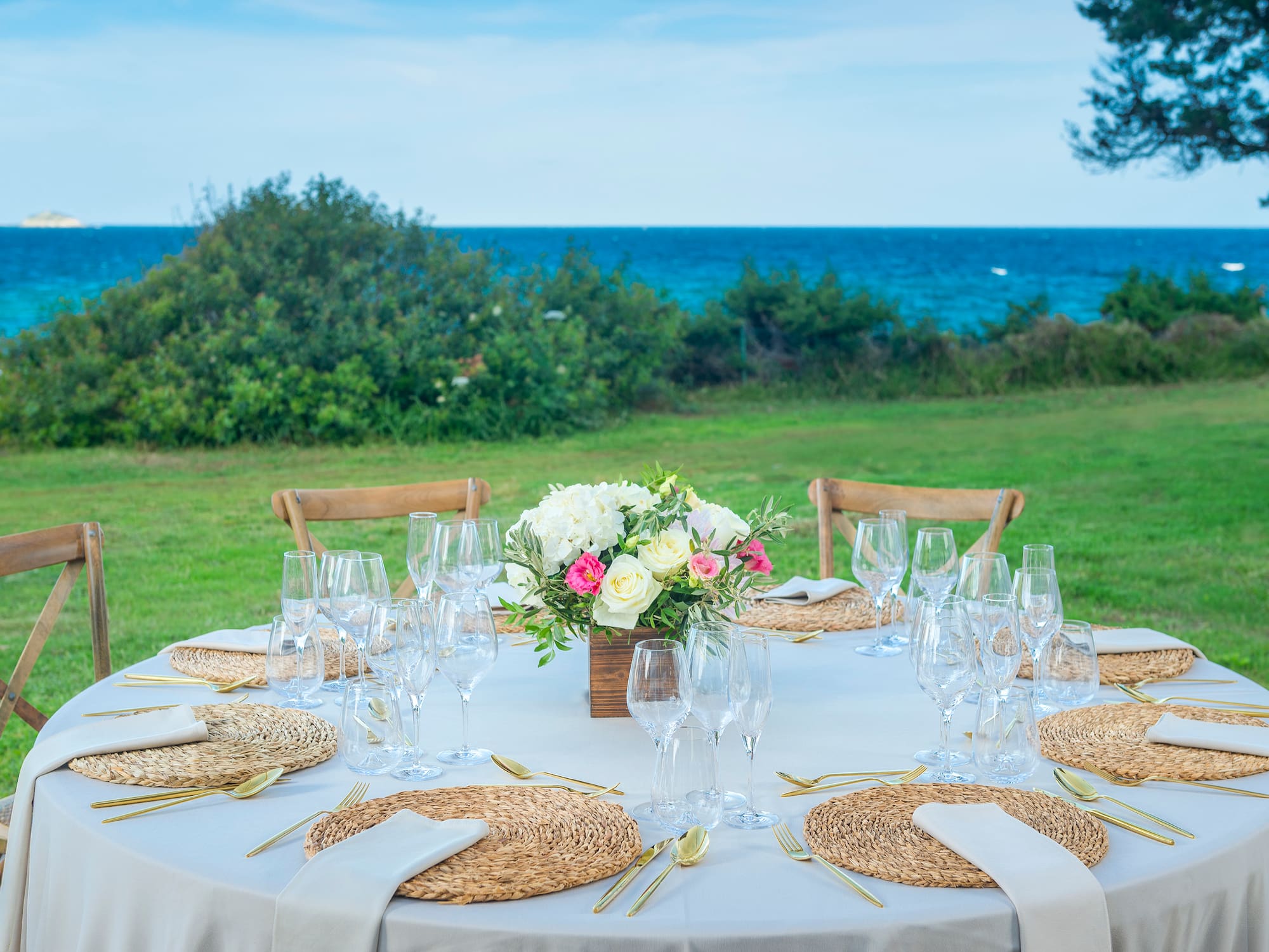 a table set for a dinner party