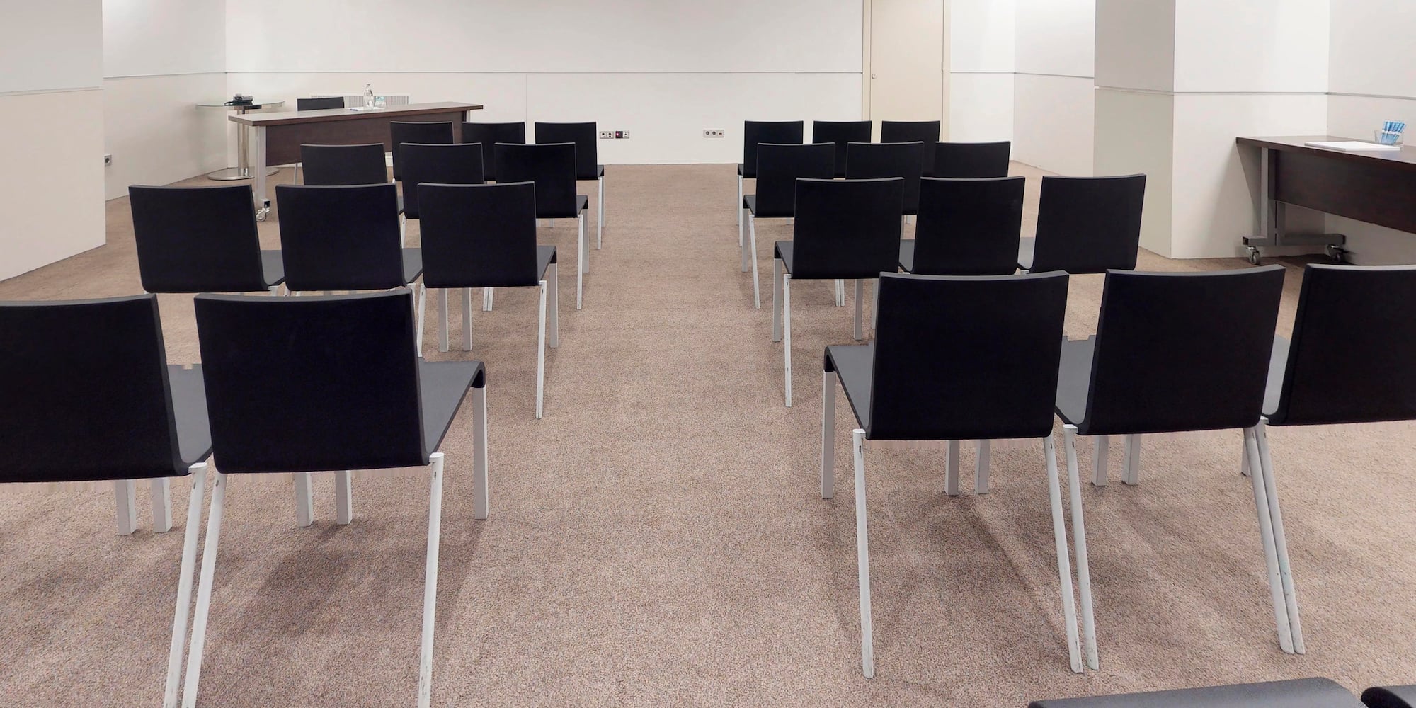 a room with many chairs