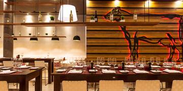 a restaurant with tables and chairs