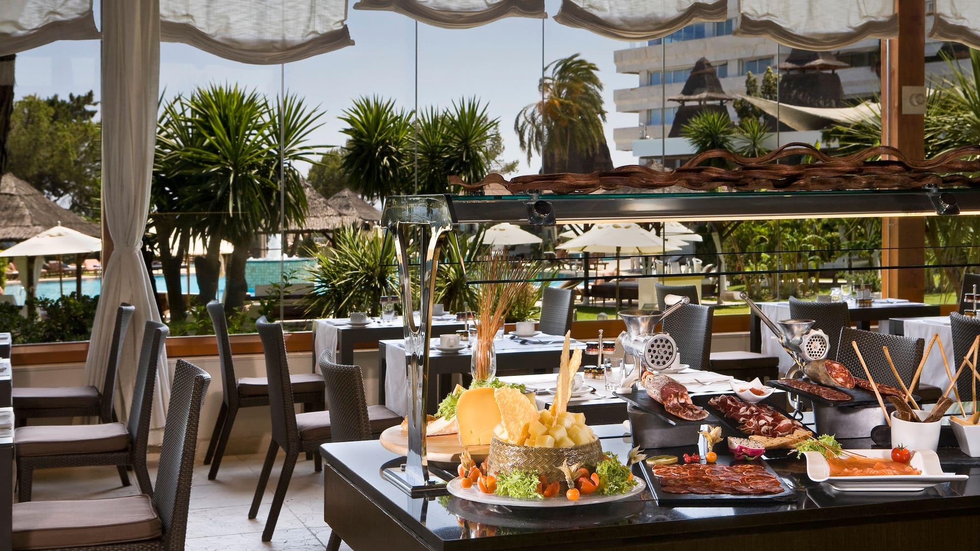 a table with food on it