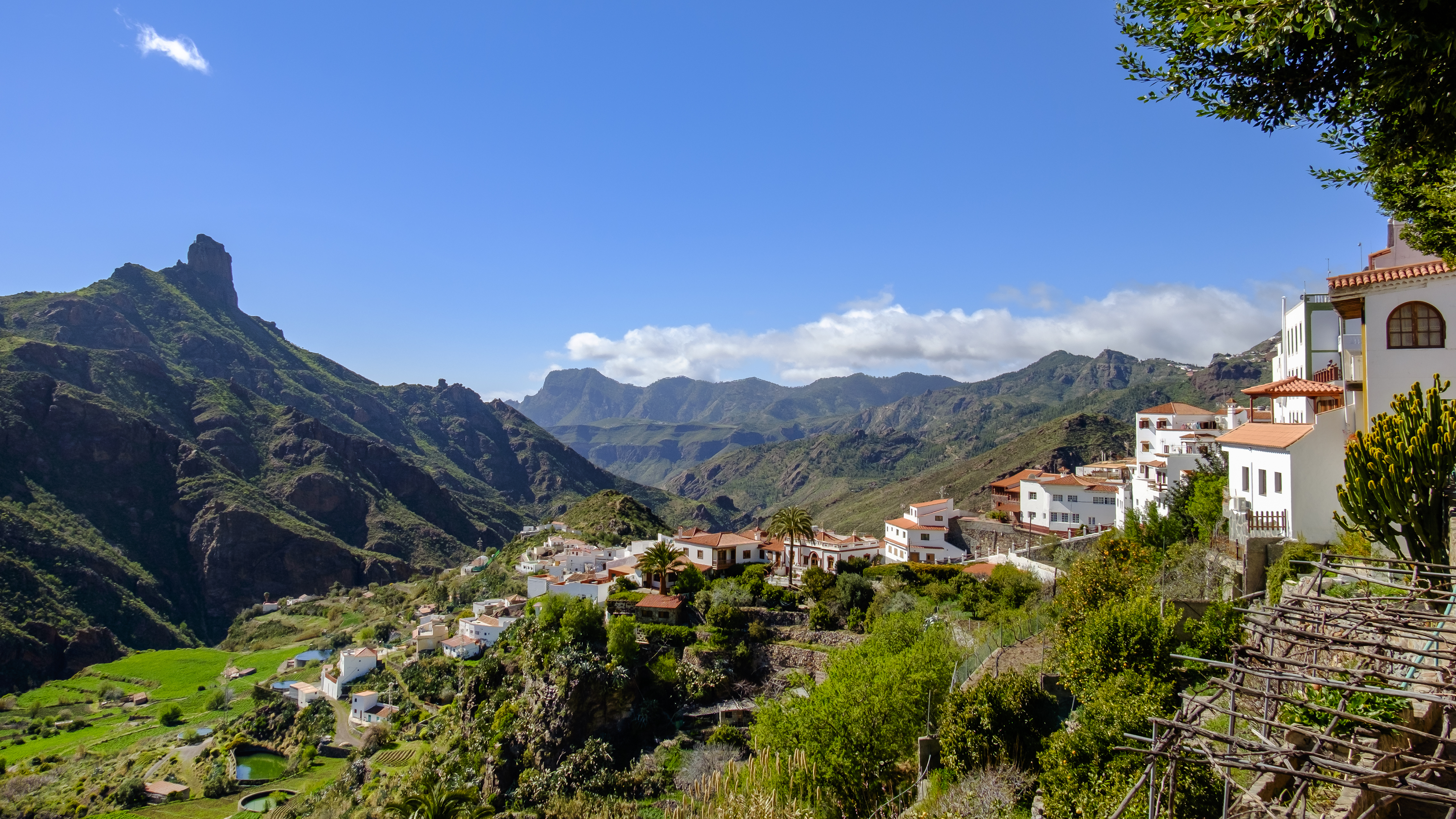 a white buildings on a hillside