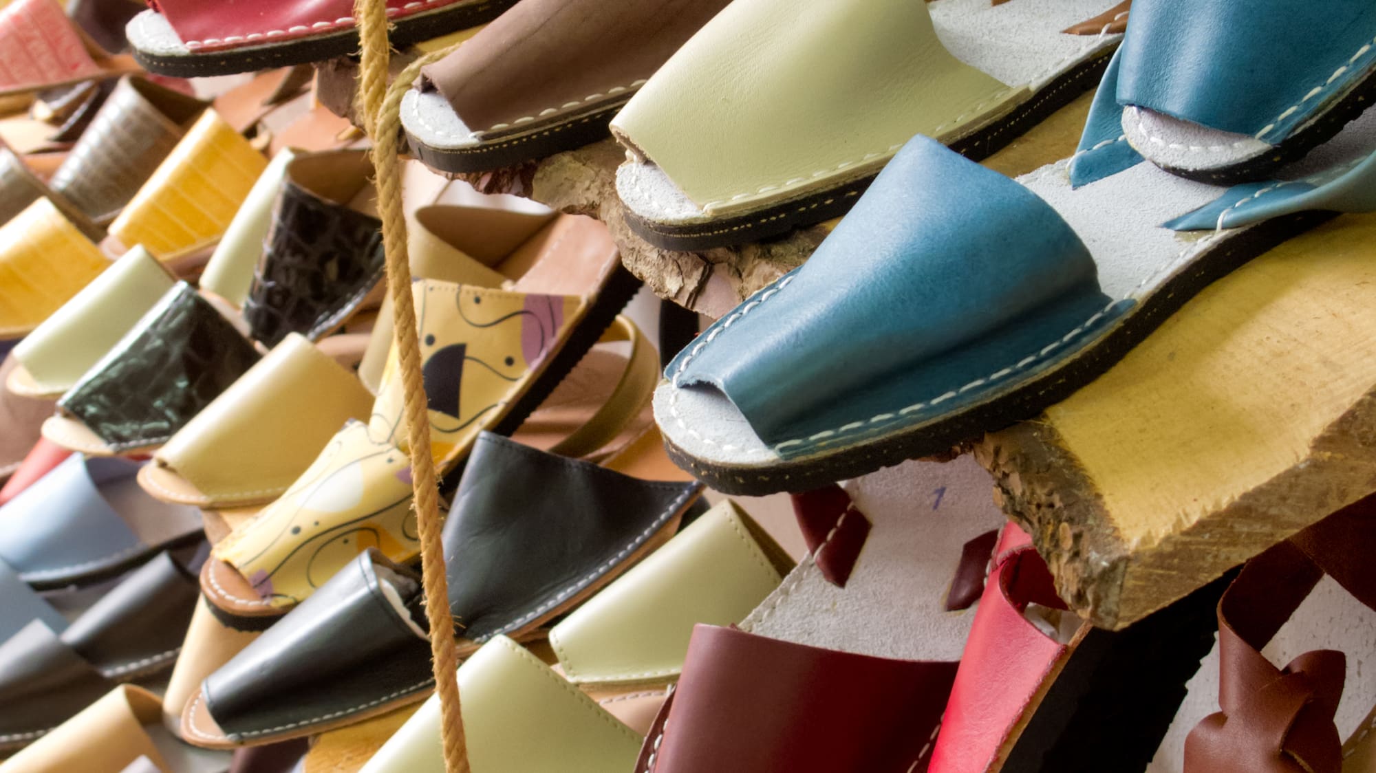a group of colorful shoes