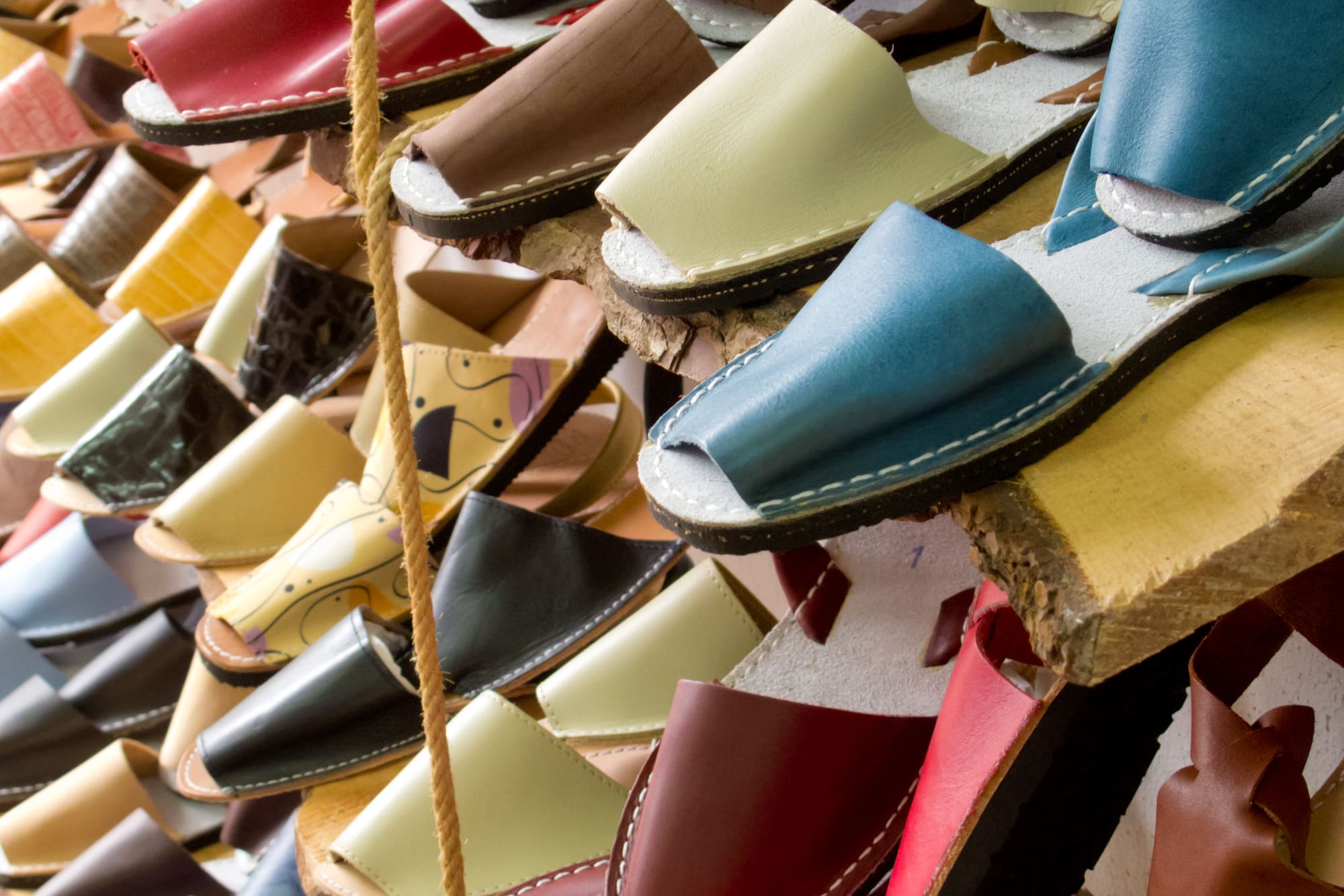 a group of colorful shoes