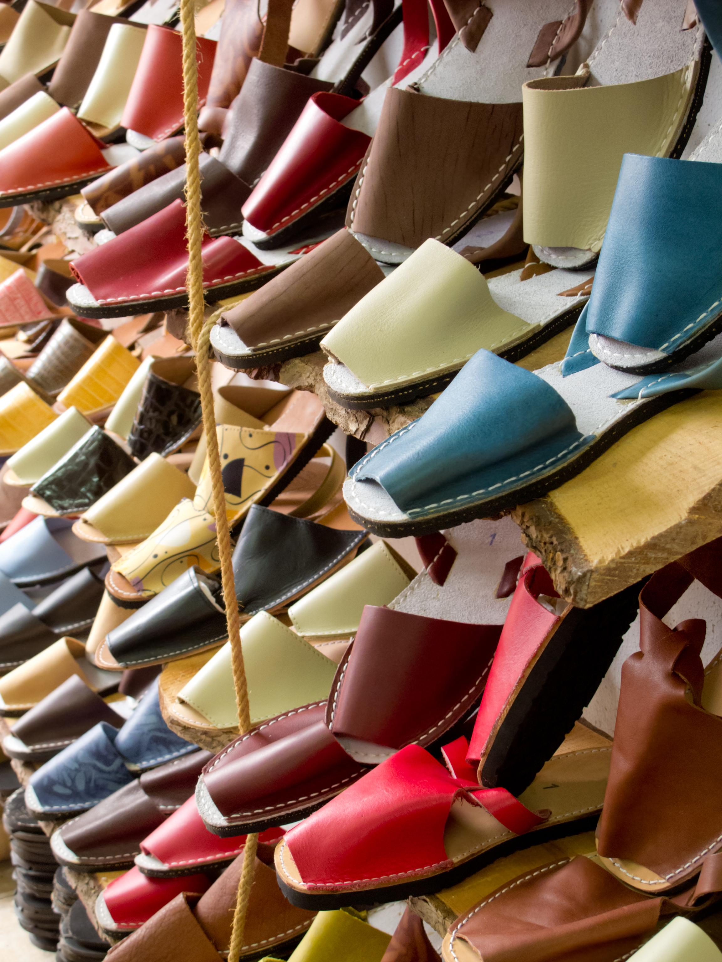 a group of colorful shoes