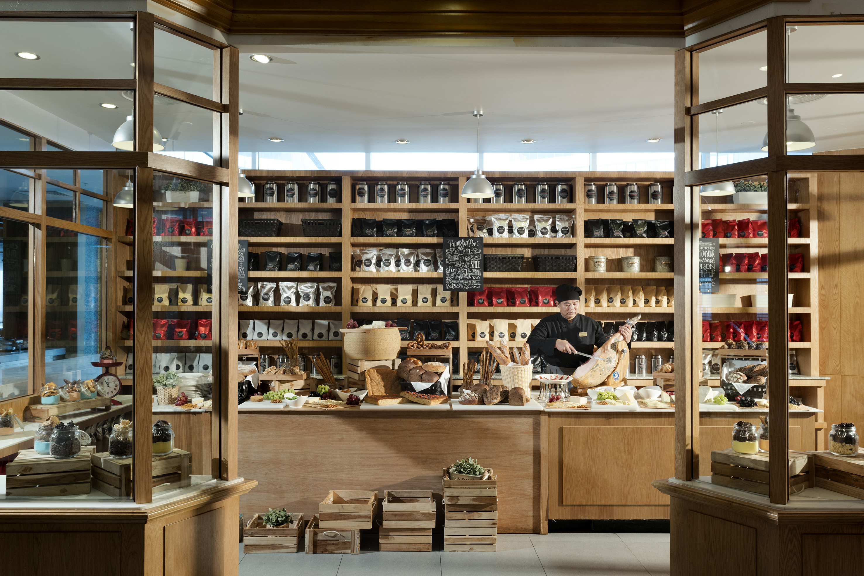 a man in a restaurant